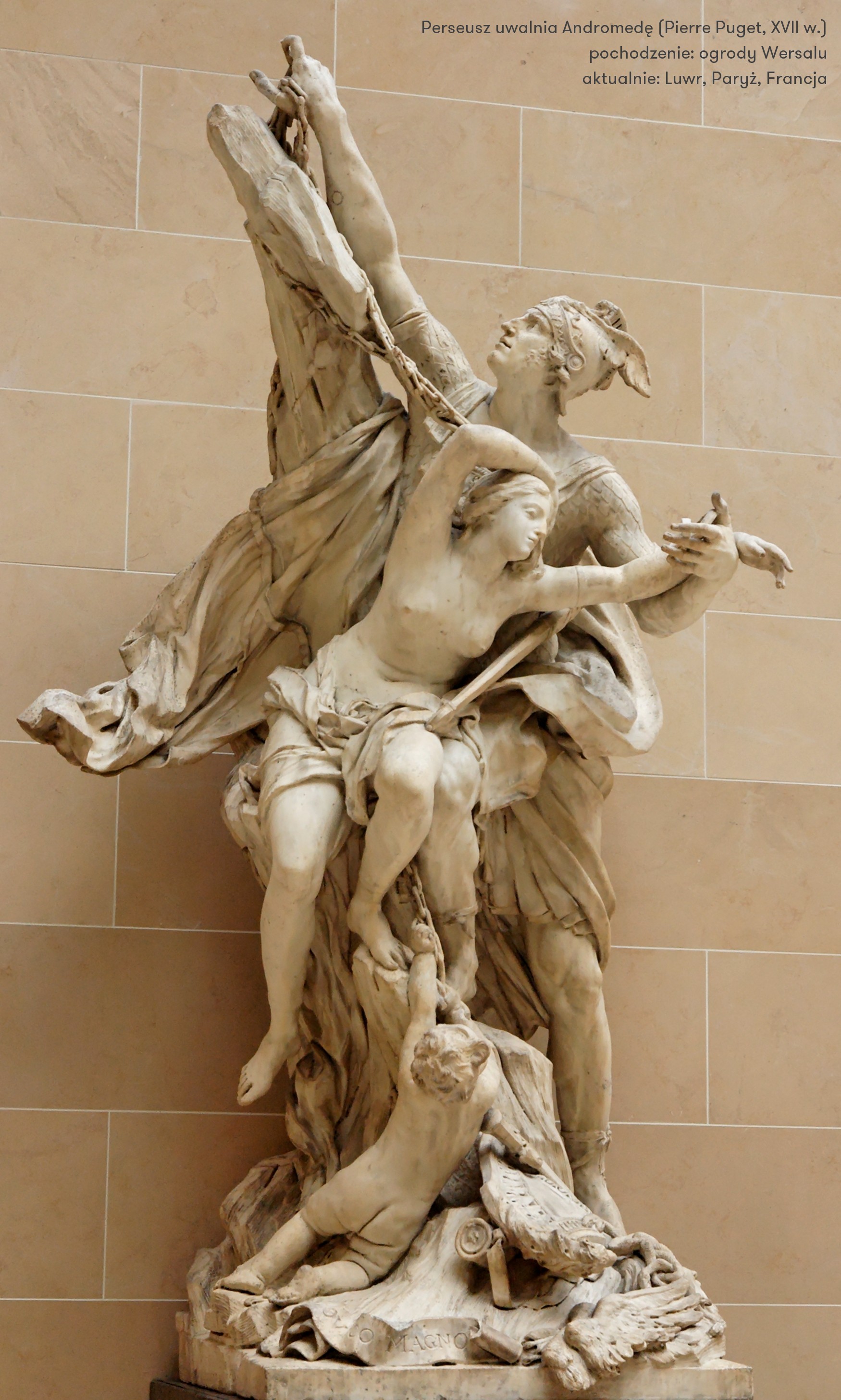 Perseusz uwalnia Andromedę (Pierre Puget, XVII - Luwr, Paryż)