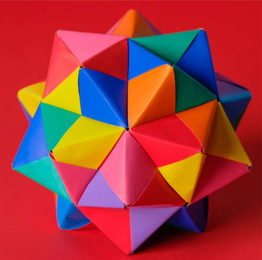 Przykład wspaniałej figury origami
